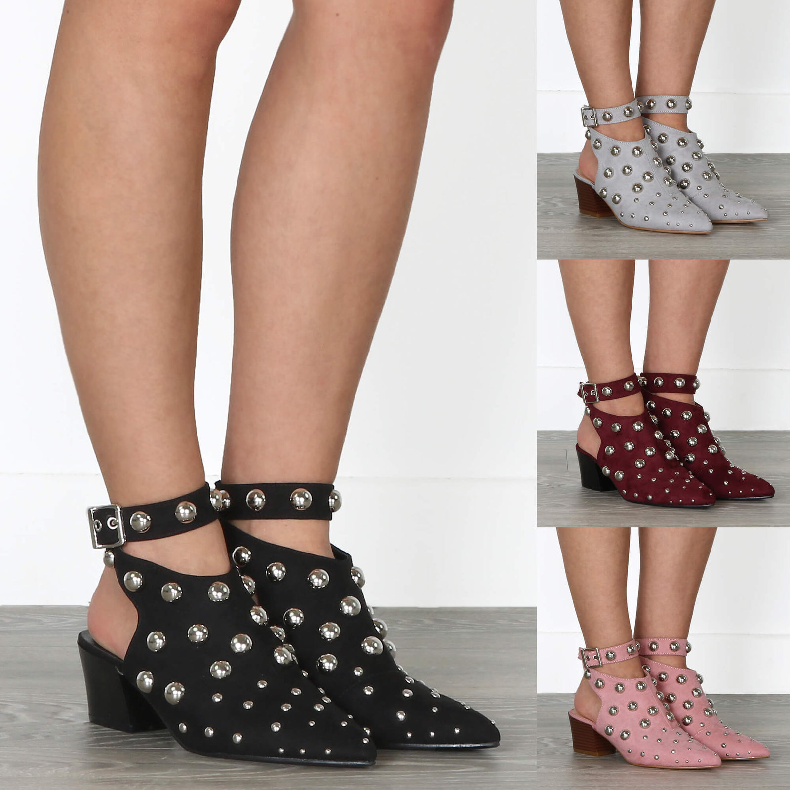 Elegant Mid Heel Court Shoes Bubble Studded for Sophisticated Style in 4 colors